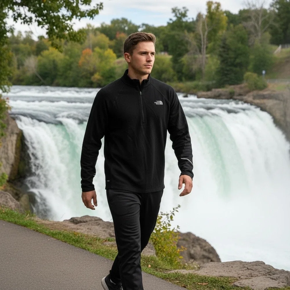 The North Face Flight Series Mens XL Black Quarter‎ Zip Fleece Pullover X-013